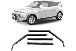 CLIM ART In-channel Wind deflectors for/compatible with Kia Soul/e-Soul 2019-2026 (III) - Rain deflector - Car accessories - Car wind deflectors - Sun, Rain & Noise Protection - Warranty -4 Set B