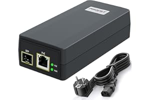 PROCET POE SYSTEM PROCET SFP fibra PoE Iniettore Gigabit 30W IEEE802.3at PoE+ Iniettore PoE SFP/Uplink 10/100/1000Mbps per telecamera IP, AP wireless, router, PT-PSE110G-S