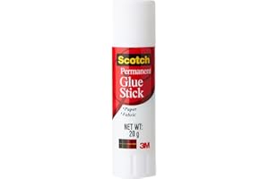 Scotch Permanent Glue Stick 0.69 oz (20gr.) White color, 1 stick/pack | Safe and Children Friendly | Strong adhesive | Water based | Non toxic | Acid free | For Paper, Scrapbooking | Glue Stix
