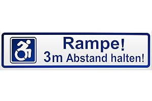 ‎KIWISTAR Kiwistar Rampe! Motiv 3m Abstand halten! Magnetschild Schild magnetisch - 30cm Blau - reflektierend - Magnetfolie für Auto PKW Kfz
