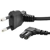 HADRON C7 Figure 8 L Tip Teyp G&uuml;&ccedil; Kablosu 1.5 Metre - TV, Radyo, Uydu Alıcısı i&ccedil;in 90&deg; A&ccedil;ılı 2 Pin 1 mm 500W Power Kablosu - 
