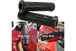 MISS MOLY 7/8" Puño de Motocicleta Manillar, Moto Manillar Aluminio para CBR Shadow Ninja GSXR YZF (Negro)