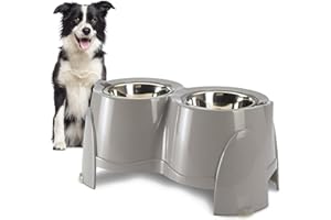 PETGARD Futterstation für Hunde - Edelstahl Napf-Set - Fressnapf - Premium Hunde-Bar - Futter-Bar 61 x 35 x 28 cm - Futternapf 2 x 1500 ml