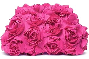 HuiYStar Sac de Soirée pour Femme,Pochette Florale 3D pour Mariage