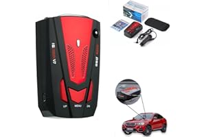 KF-PREMIUM KF Premium Car Radar 16 Band V7 GPS Speed # Safe Detector - Stay Informed on the Road w Advanced 360° Laser Detection Voice Alerts and GPS Accuracy Comprehensive Road Safety Awareness (Red)