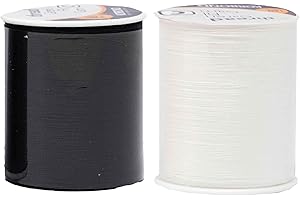 Korbond Black and White Sewing Thread Set - 320m Polyester Spool - Crafting, Sewing, Hand and Machine