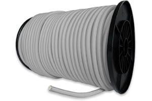 Corda elastica Grigia 100 m - Qualità PRO TECPLAST 9SW - Cavo per teloni con diametro 9 mm