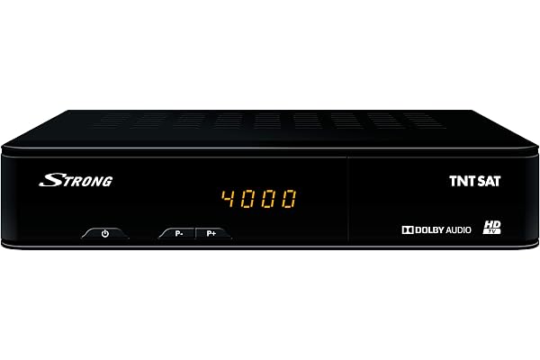 STRONG SRT 7404 Décodeur Satellite + Carte TNTSAT, Canal Plus Ready, Terminal de réception HD avec Tuner TNT et Lecteur de Carte Viaccess (Compatible avec Prise Allume Cigare 12 V) Noir