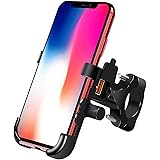 BlueFire Motorrad Handyhalterung, mit QC3.0 Quick Charger USB Ladegerät, 360° Drehbare Wasserdicht Motorrad Handy Halter für 