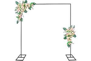 Fiita 2*2m Hochzeitsbogen-Hintergrundständer, quadratisch, schwarz, Metallbogen, Hintergrund für Hochzeitszeremonie, Fotoautomaten, Geburtstag, Party Dekoration