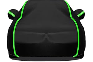 CHIHEN Telo Copriauto per 𝖥iat 500L 2012-2024 Telo Auto,Copri Auto per Esterno Impermeabile Antipolvere Anti UV Anti Vento Copertura Personalizzato con Zip Laterale E Strisce Riflettenti,Black