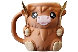 DRIATTIE Highland Cow Ice Pint Holder, Ice Cream Pint Sleeves Cover with Anti-Freeze Handle & 2 Spoons, Cute Animal Ice Creams Cooler Container Leak Proof PopsicleCozy Beer Can Cup for Highland Cow Lovers