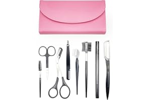 ZTOWOTO Rasoio per sopracciglia,kit per sopracciglia 8 in 1,rasoio per sopracciglia multiuso per donna,incluso rasoio,forbici, pinzette,pennello per sopracciglia,custodia squisita