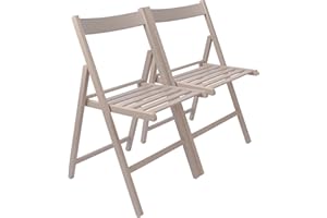 Harbour Housewares Beech Wood Folding Chairs - Dove Grey - 2x - Wooden Garden Chair Outdoor Seating Deck Chairs Lightweight Foldable Dining Patio Furniture