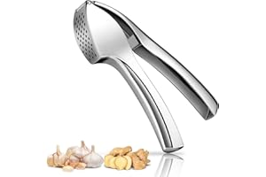 MERITAIPOLW Prensa de ajo de acero inoxidable, fácil de limpiar, picadora de ajo, kit de picado y pelado, prensa profesional de ajo, fácil de limpiar, inoxidable