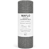 WAFLO Mikrofiber Temizlik Bezi Rulo 20'li - Gri | Y&uuml;ksek Emicilik, Tekrar Kullanılabilir, İz Bırakmaz