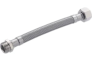 Flexible de acero inoxidable macho-hembra 3/8 | Paso interior 8 mm | Longitud 15 cm | Conexión resistente y duradera | Ideal para fontanería y sistemas de agua | Fácil instalación | QUICK PLOMBERIE
