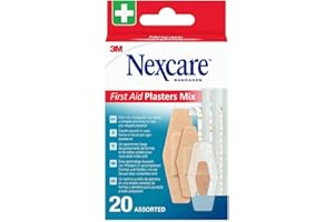 Nexcare Mieszanka plastrów pierwszej pomocy, różne, 20 sztuk w opakowaniu