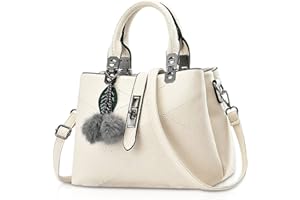 NICOLE & DORIS 2025 Nouveau Sac à Main Femme Sacs Portés Main Mode Sac Bandoulière Élégant Sac Epaule Sacoche Femme Sac à Poignée Supérieure avec Pom Poms