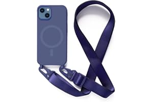 2NSPDRGNI Handykette Schutzhülle kompatibel mit iPhone 13 Handyhülle mit Band,Kabellosem Laden Hülle Halsband Lanyard Silikonhülle,Blau