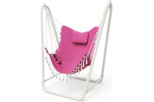 G TALECO GEAR Hängesessel mit Gestell Maximale Belastung 160KG,Robuster Hängeschaukel mit Ständer für Drinnen und Draußen, Stabiler,Hängesessel Outdoor mit Gestell(pink)