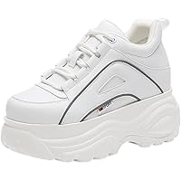 ANUFER Donna Piattaforma Alta Chunky Scarpa da Ginnastica Casuale Allacciare papà Scarpe