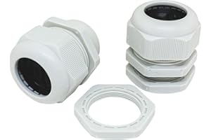 Lumonic 2x prensaestopas M40 PG36 IP67 métrico d22-32mm I entrada de cable estanco en gris I prensaestopas, entrada de conducto M40 PG36