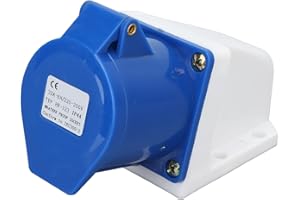 LAZMIN112 Wtyczka Przemysłowa 3-pinowa, Wodoodporna IP44 16A/32A 3-pinowa Klamra Antypoślizgowa Żeńskie Gniazdo Przemysłowe 220-250V dla Przemysłu Rolnictwo Lotniska Doki Metalurgia (32A)