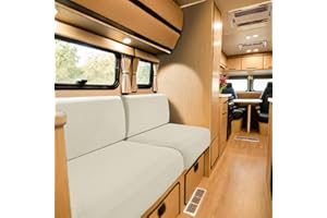 SYLC Bezüge Für Wohnwagenpolster Jacquard, rutschfeste Wohnmobil Sitzbezüge Mit 2 Cord, Sofa Sitzkissenbezug Für Schonbezug Wohnwagen Polster (Ivory,W 60-90 cm, D 60-90 cm)