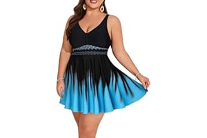 Hanna Nikole Women Plus Size Tummy Control Swimsuit High Waist Tankini A-Line Swimwear Two-Piece with Swimming Shorts