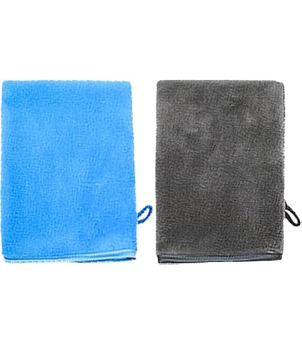 Lot De 2 Gants De Toilette Microfibre - 15x20cm - Doux Et Absorbants - Pour Démaquillage Et Bain