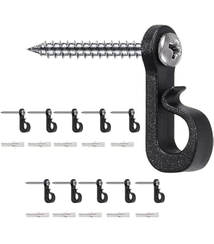 Graootoly 30 Ganci A Vite Per Appendere Luci Esterne A Corda, Antivento, Ganci Da Parete Per Patio