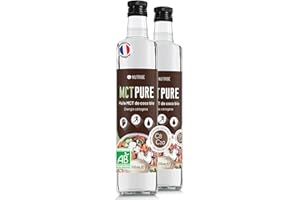 NUTRIBE MCT Pure C8 C10 BIO 2x500ml Distillée de l'huile de coco - Laboratoire français | Cétogène, métabolisme, idéale pour le régime keto et le jeûne intermittent