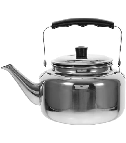 Bouilloire Sifflante Cabilock 5L En Acier Inox - Pour Cuisinière à Gaz Ou Induction, Poignée Bakélite Anti-chaleur, Bec Verseur Pratique