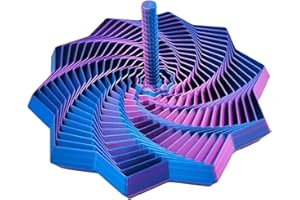 PRYZOQ Printed Expanded Sensory Star,Multi-Faceted Stress Relief Fidget Toy, PLA Material, Vertical Silky Design, Push Play Spinner,Great Christmas & Birthday Gifts (Laser Purple 9CM)