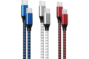 PAIMIAN USB C to USB C Charger Cable 3Pack 6FT, 60W Type-C Fast Charging Cord Nylon Braided USB-C iPhone Cable for iPhone 16 15 Plus/Pro/Pro Max,iPad Air,AirPods, Long USB-C Cord for Samsung S24/S23/S22/S21