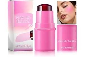 Katiluxiya Cooling Water Jelly Blush Stick, Milk Jelly Blush, Milk Cooling Water Jelly Tint, Water Jelly Tint Stick, Multi-Use Cheek and Lip Tint-Chill Red Water Jelly Stain Lip Gloss (04, Pink)