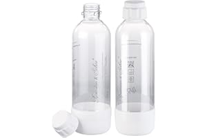 Rosenstein & Söhne Soda Wassersprudler Mini: 2er-Set PET-Flasche für Getränke-Sprudler WS-300.multi, 1l, BPA-frei (Soda-Sprudler mit Wasserflasche, für Co2-Kartusche, Cocktail)