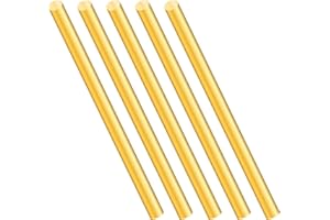 iMeistek - Asta in ottone, Diametro 5 mm, lunghezza 150 mm, in ottone massiccio, per tornio bar, artigianato fai da te (5 pezzi)