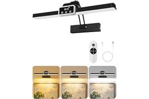 ‎OUTON OUTON Bilderleuchte Kabellos mit Akku-Digitalanzeige, Wiederaufladbar mit Fernbedienung+Touch, LED Bildbeleuchtung, 3-Farb Dimmbar Timer, 4000mAh USB-C, Wandlampe – Schwarz