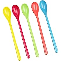 Shyllin Eislöffel Set 7er Pack - Wiederverwendbare Plastiklöffel Bunt