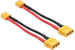 Riertostng Short XT90 Female to XT60 Male Connector Converter 10cm/3.9inch,XT60 Male to XT90 Female Connector Adaptor with 12AWG Cable for RC ESC and RC Lipo Charger(2Pcs)