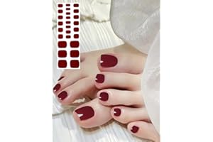 Wahrshei Punta Unghie Gel Adesive UV | Rosso Vino Smalto Adesivo Gel UV | 26 PCS Pellicola per Unghie Autoadesiva | Adesivi per unghie in gel, Impacchi di Smalto Gel per Unghie