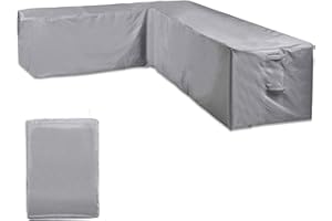 VonHaus Waterproof Garden L-Shape Sofa Cover – Large Premium Heavy Duty, Breathable 420D Oxford Fabric Protection for Garden Sofas (H75 x W298/222 x D76cm)