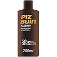 PIZ BUIN Allergy Sun Sensitive Skin Lotion FPS 50 (200 ml), protector solar corporal con FP50, protección solar muy alta para