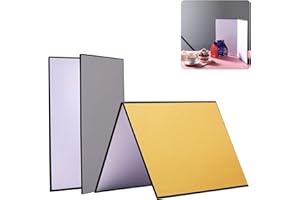 Soonpho Reflektor świetlny 3 w 1, A3 x 2, 42 x 29,7 cm, składany reflektor, do fotografii martwej natury, biżuterii, żywności, fotografii produktu, fotografii (złoty/srebrny, biały, czarny)