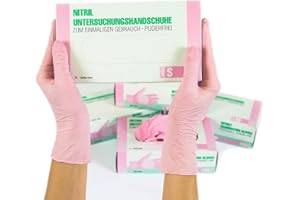 SF MEDICAL PRODUCTS GMBH Guanti in Nitrile, 100 pezzi scatole (S, Rosa), guanti da visita monouso, senza polvere, guanti per la pulizia, cucina sanitaria, pulizia della cucina, senza lattice, pulizia sicurezza manipolazione d