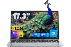 ACEMAGIC 2025 AX17 PC Portable 17.3 Pouces Full HD,16 Go RAM DDR4 512Go SSD in N95 Ordinateur Portables,WiFi,BT5.0,Type_C, USB3.2,PC de Bureau Argenté