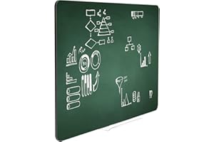 ‎DR.TAFEL Dr.Tafel Kreidetafel zum Aufhängen mit Stiftablage 60x45 cm - Magnettafel mit 10 Stück Kreide - Schreibtafel Abwischbar Trocken - Magnetboard Rahmenlos Grün