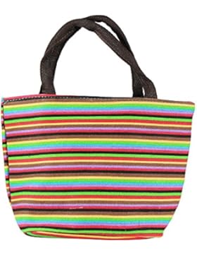 EDGEAM Schön Farbige Streifen Strandtasche mit Reißverschluss (Stil-B)